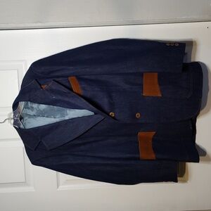 GRH4-Young America M Dark Denim Corduroy Western Dress Jacket